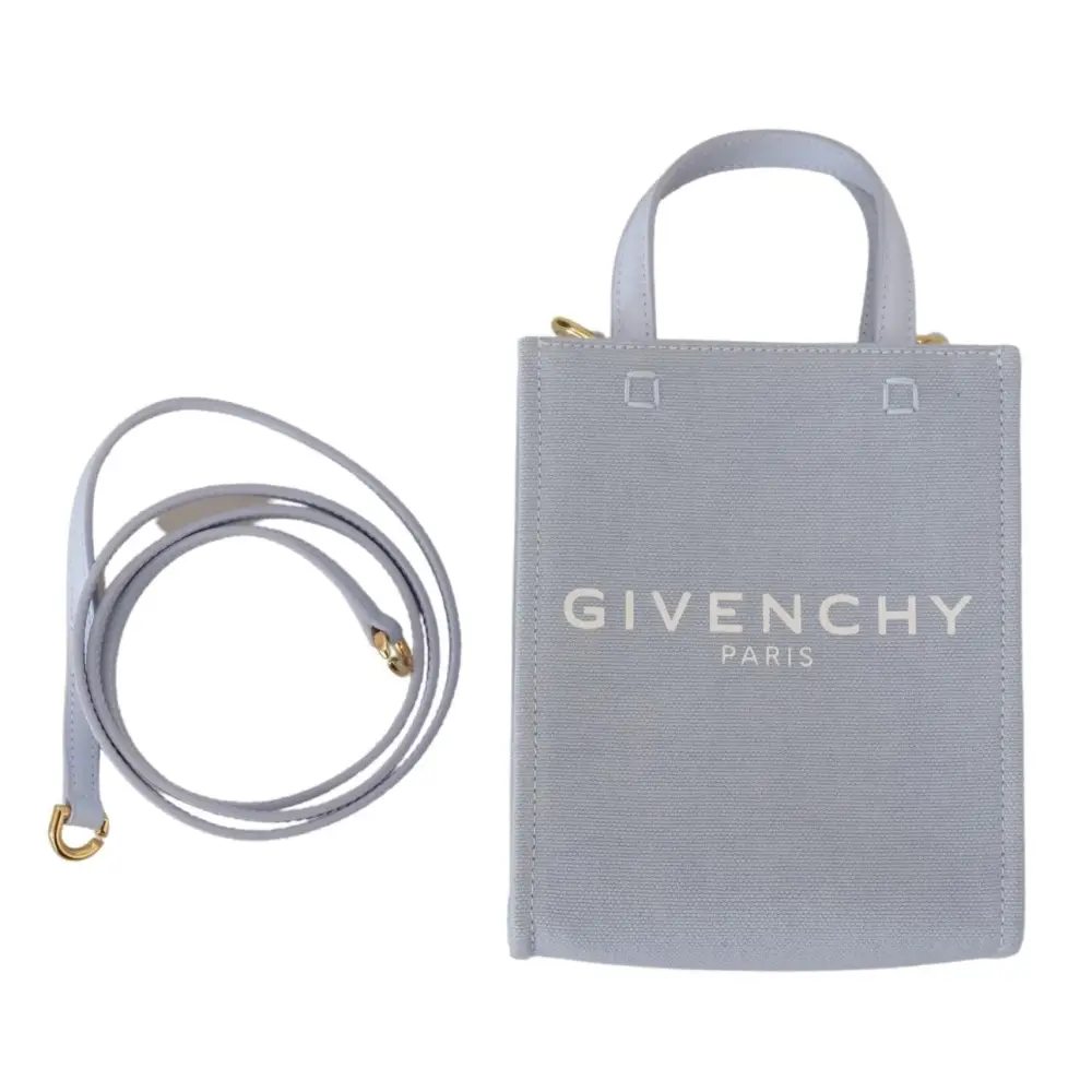 Givenchy Vertikale Wolke Mini-Umhängetasche aus blauem beschichtetem Canvas