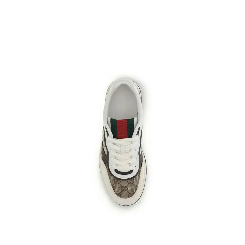 Gucci Beige Sneaker aus Stoff mit niedrigem Schaft
