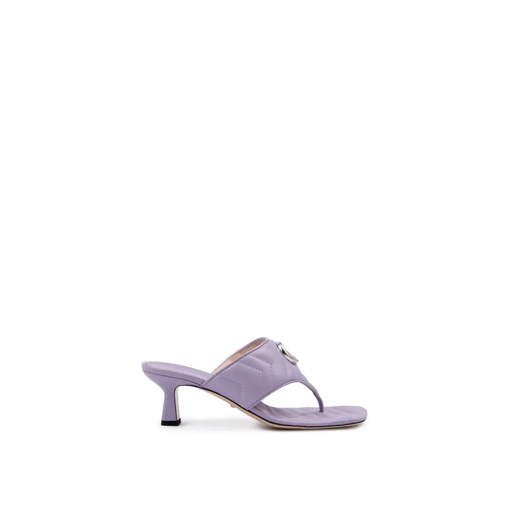 Gucci Mystic Purple Nappa Charlotte Leder Sandalen