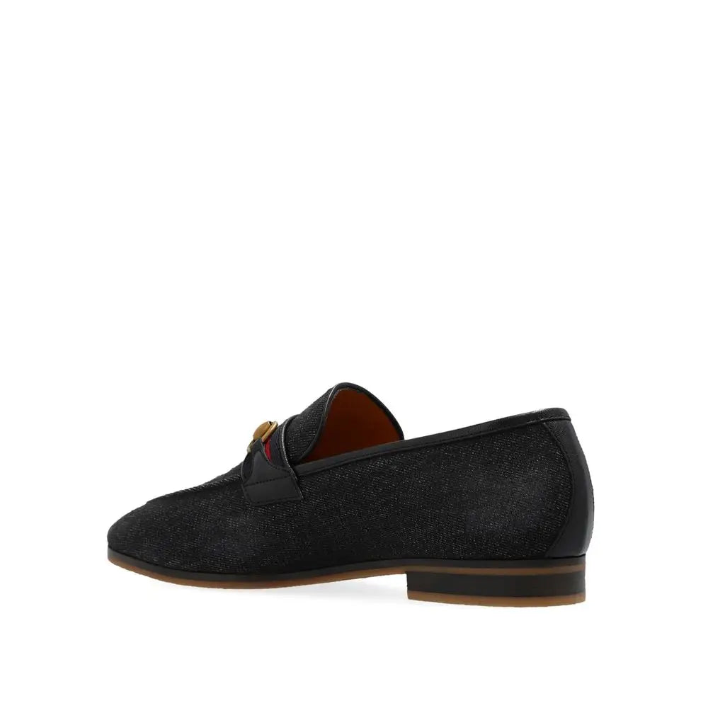 Gucci Schwarze Loafer aus Stoff zum Hineinschlüpfen - EU40/US7