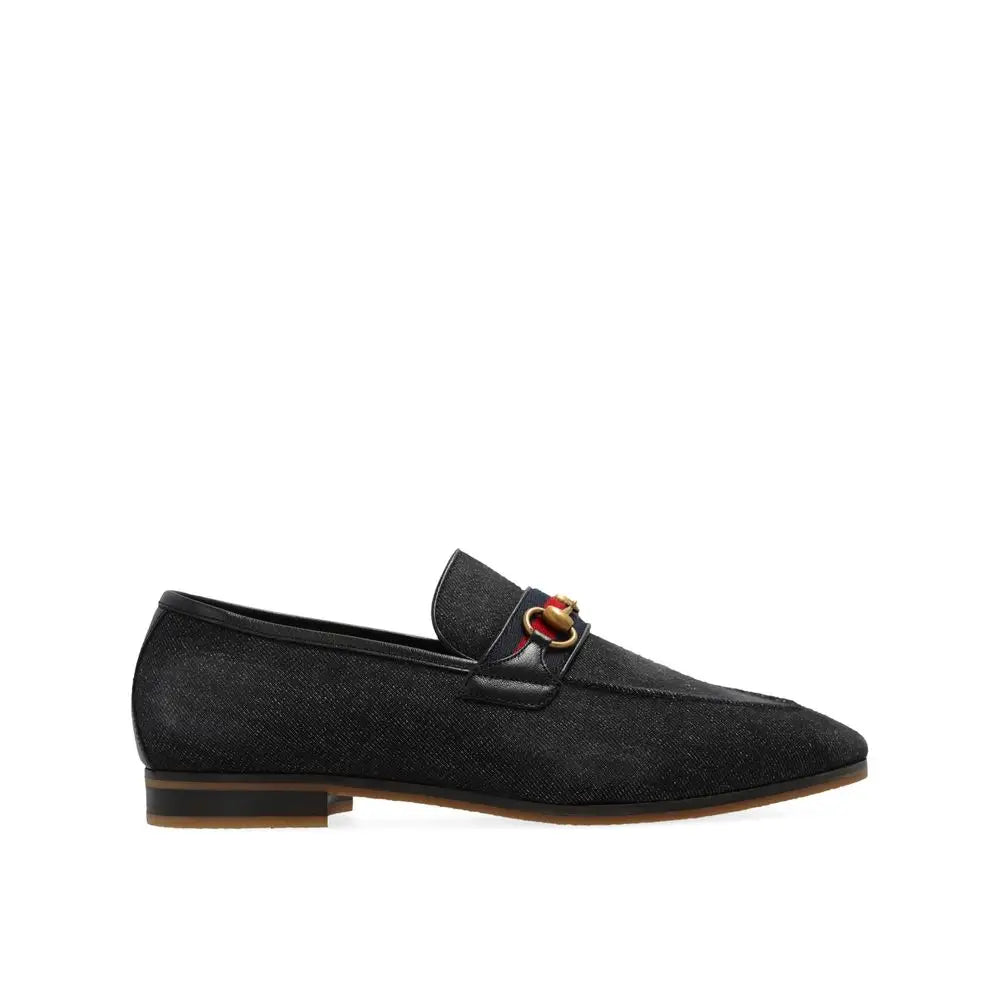 Gucci Schwarze Loafer aus Stoff zum Hineinschlüpfen - EU40/US7