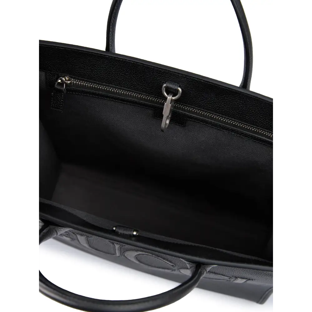 Gucci Schwarzes Leder Logo Medium Tote Bag