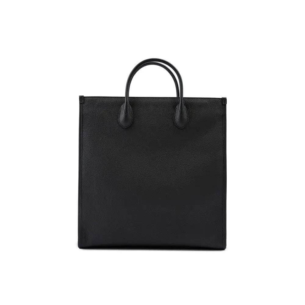 Gucci Schwarzes Leder Logo Medium Tote Bag