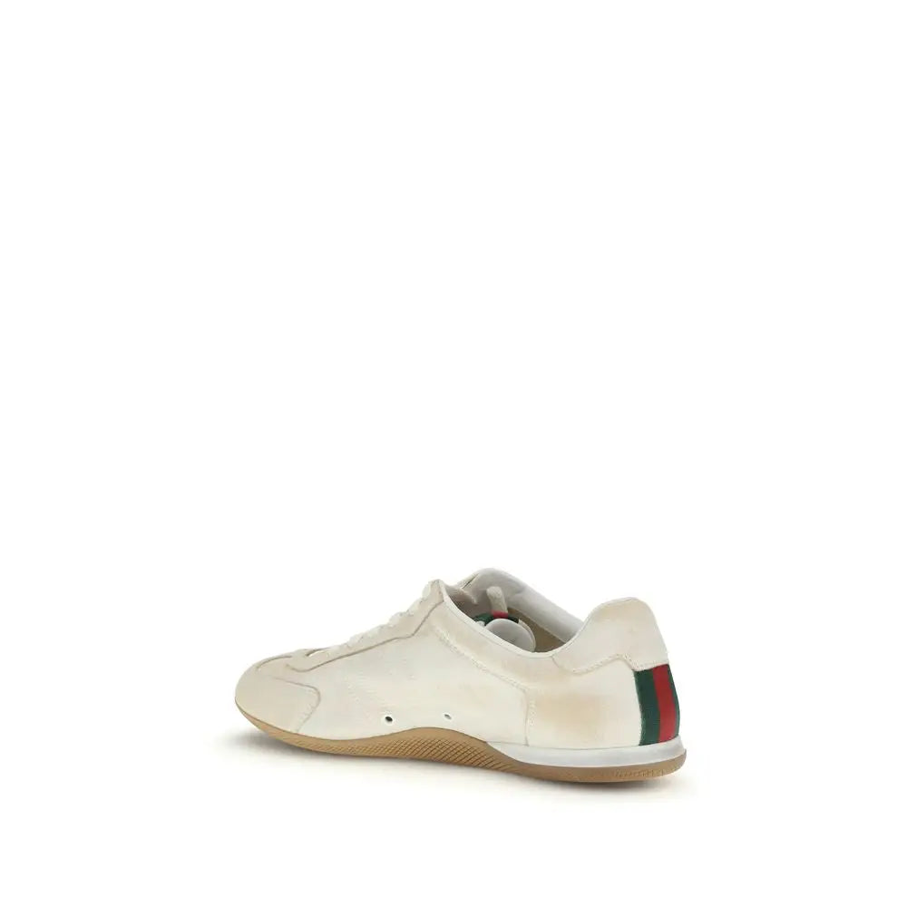 Gucci Weiße Bos Taurus Kalbsleder Low-Top-Sneaker