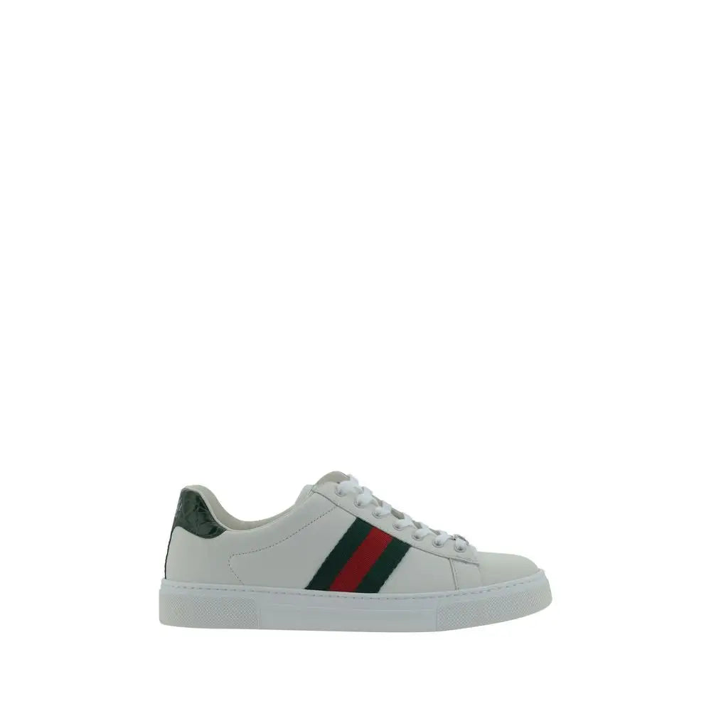 Gucci Weiße Low-Top-Sneaker aus Kalbsleder Bos Taurus