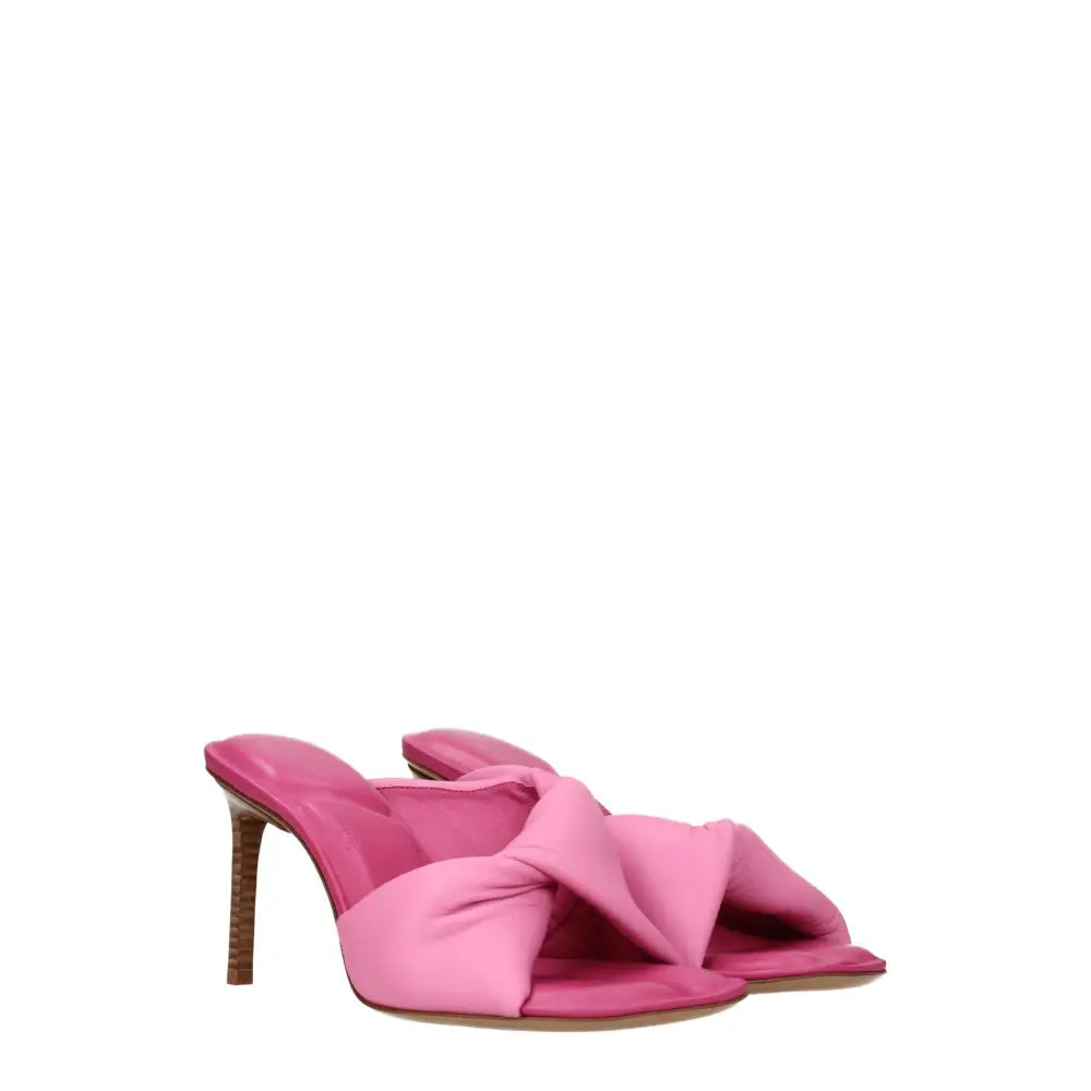 Jacquemus Pinke Leder-Stilettosandalen