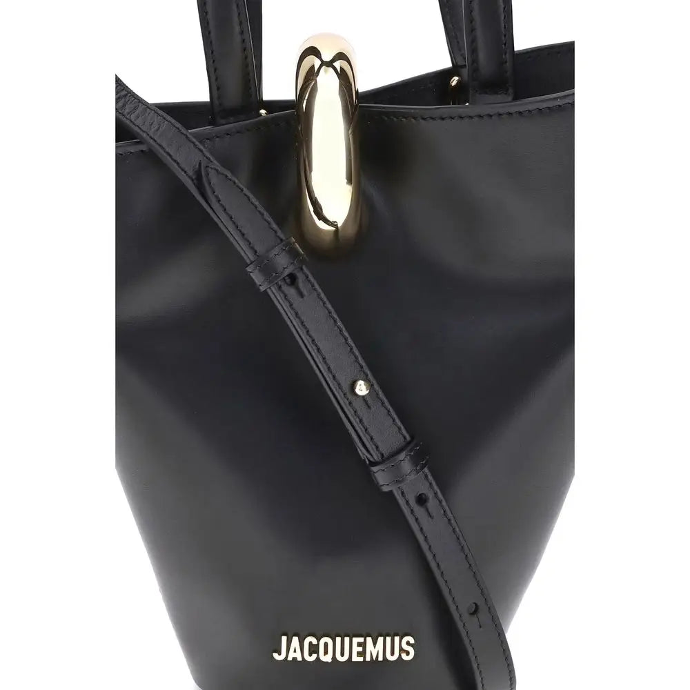 Jacquemus Schwarze Kalbsleder Bos Taurus Schultertasche