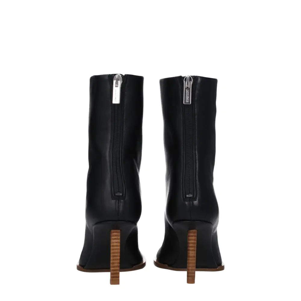 Jacquemus Schwarze Lederstiefeletten - EU39/US9