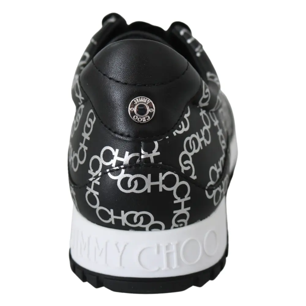 Jimmy Choo Elegante Leder-Sneakers in Schwarz und Silber