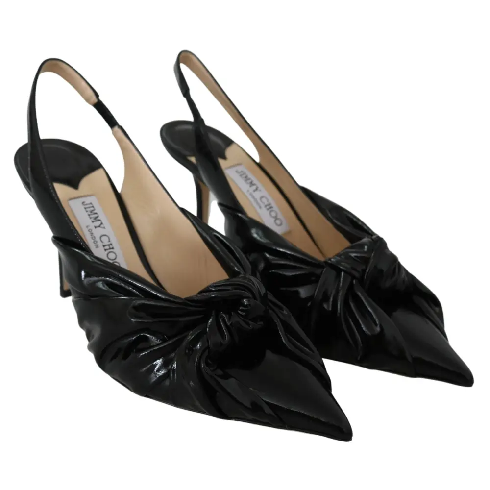 Jimmy Choo Elegante Pumps aus schwarzem Leder mit spitzer Zehe - EU39.5/US9.5