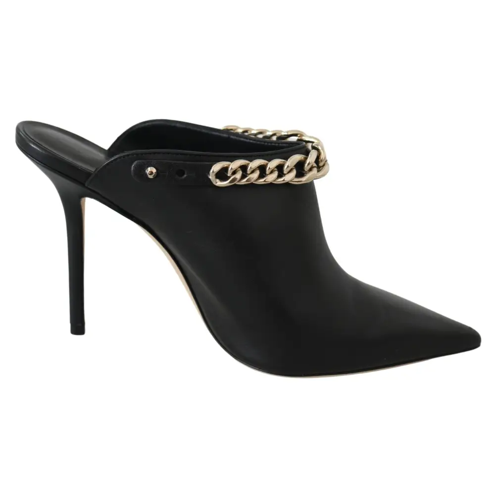 Jimmy Choo Elegante Schwarz-Gold Leder Pumps