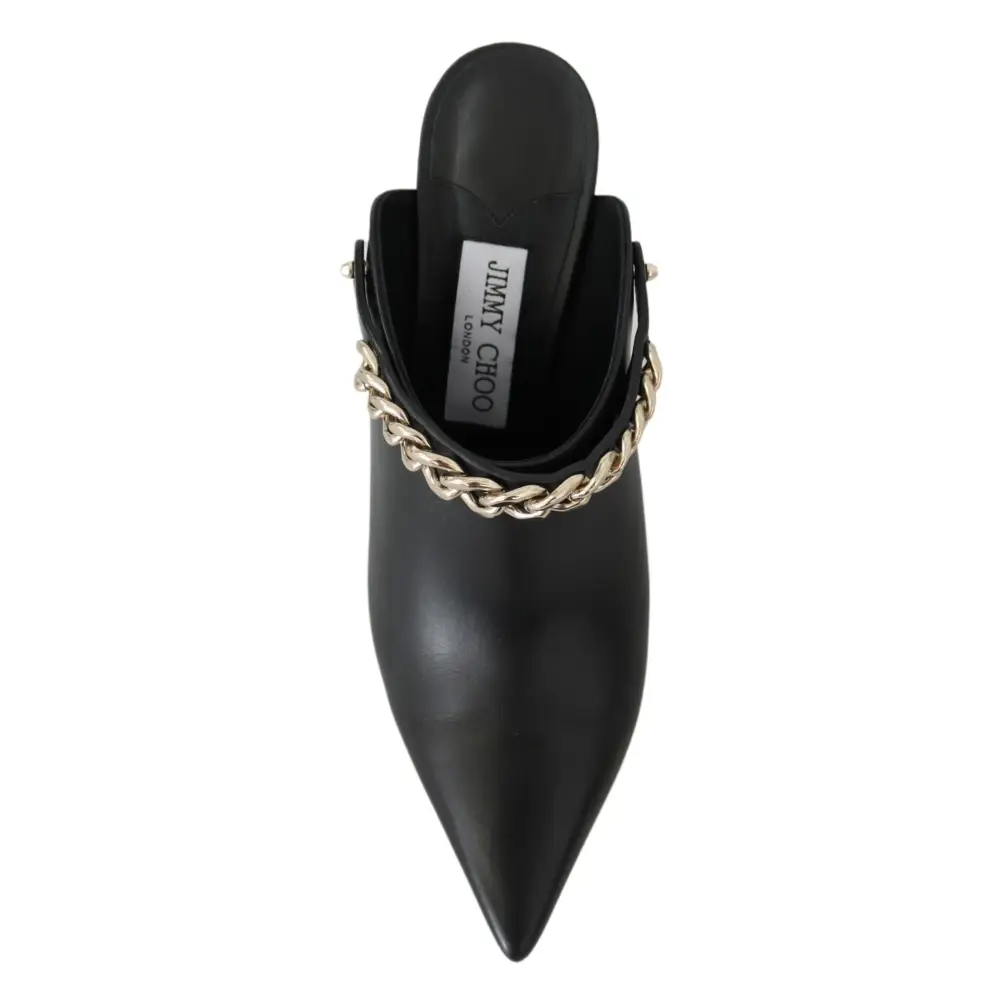 Jimmy Choo Elegante Schwarz-Gold Leder Pumps
