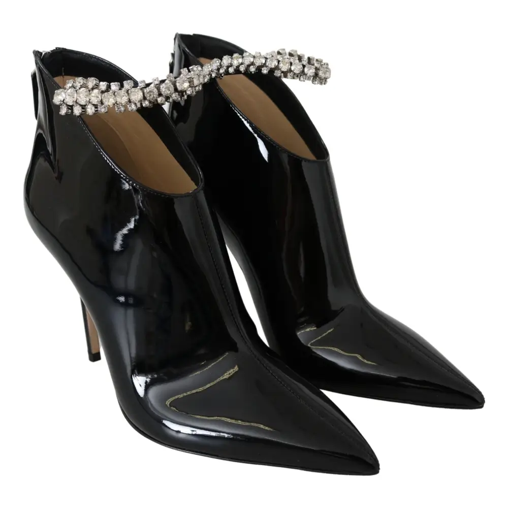 Jimmy Choo Elegante schwarze Lackstiefel mit Absatz