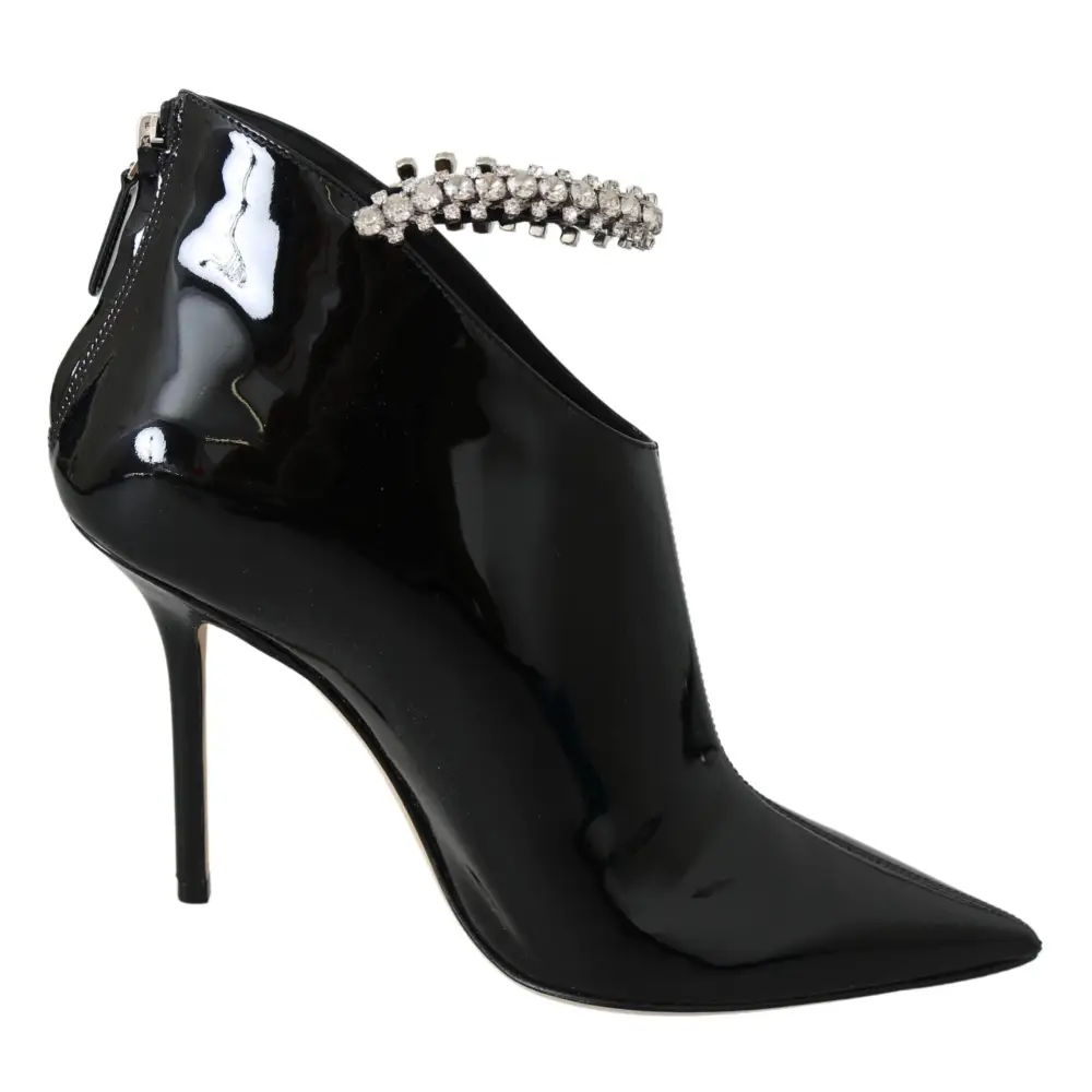 Jimmy Choo Elegante schwarze Lackstiefel mit Absatz