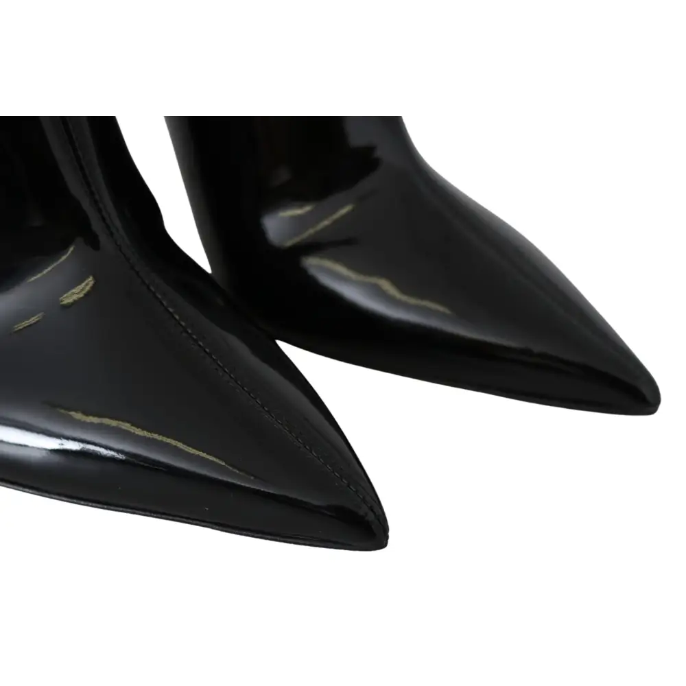 Jimmy Choo Elegante schwarze Lackstiefel mit Absatz