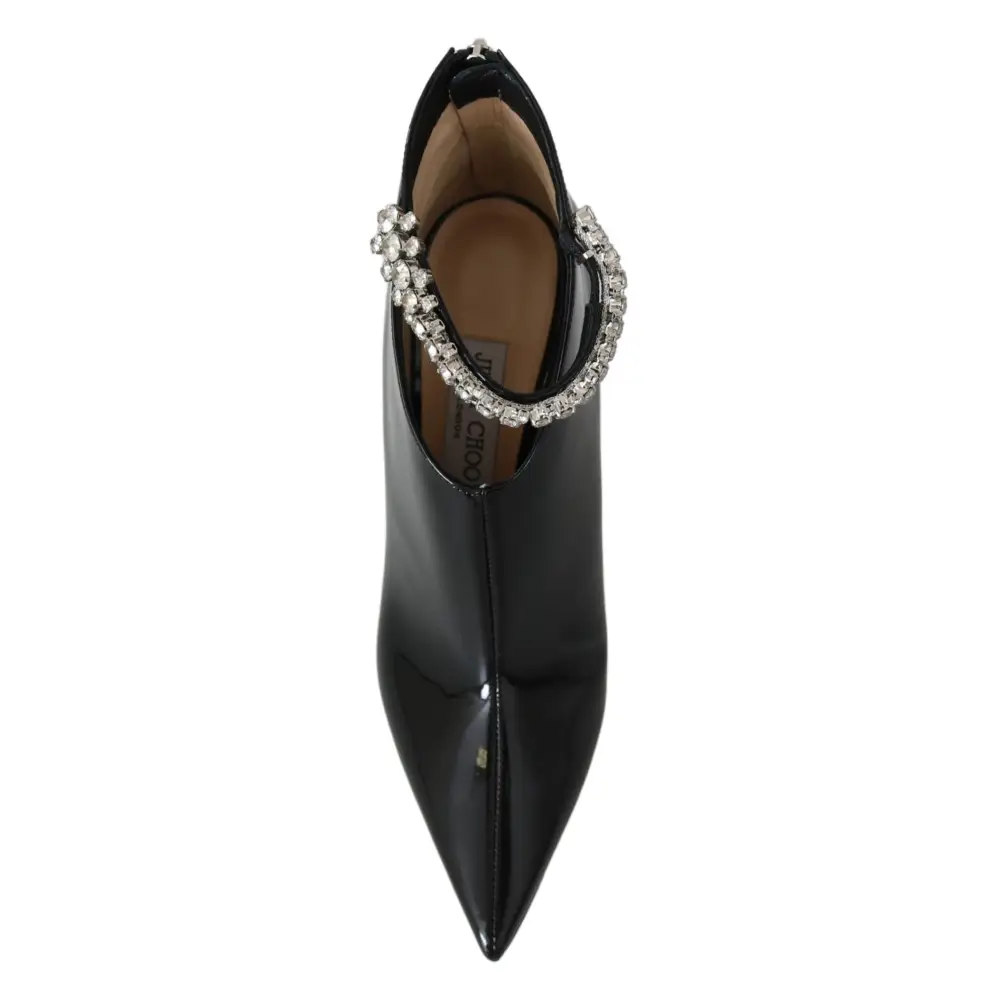 Jimmy Choo Elegante schwarze Lackstiefel mit Absatz