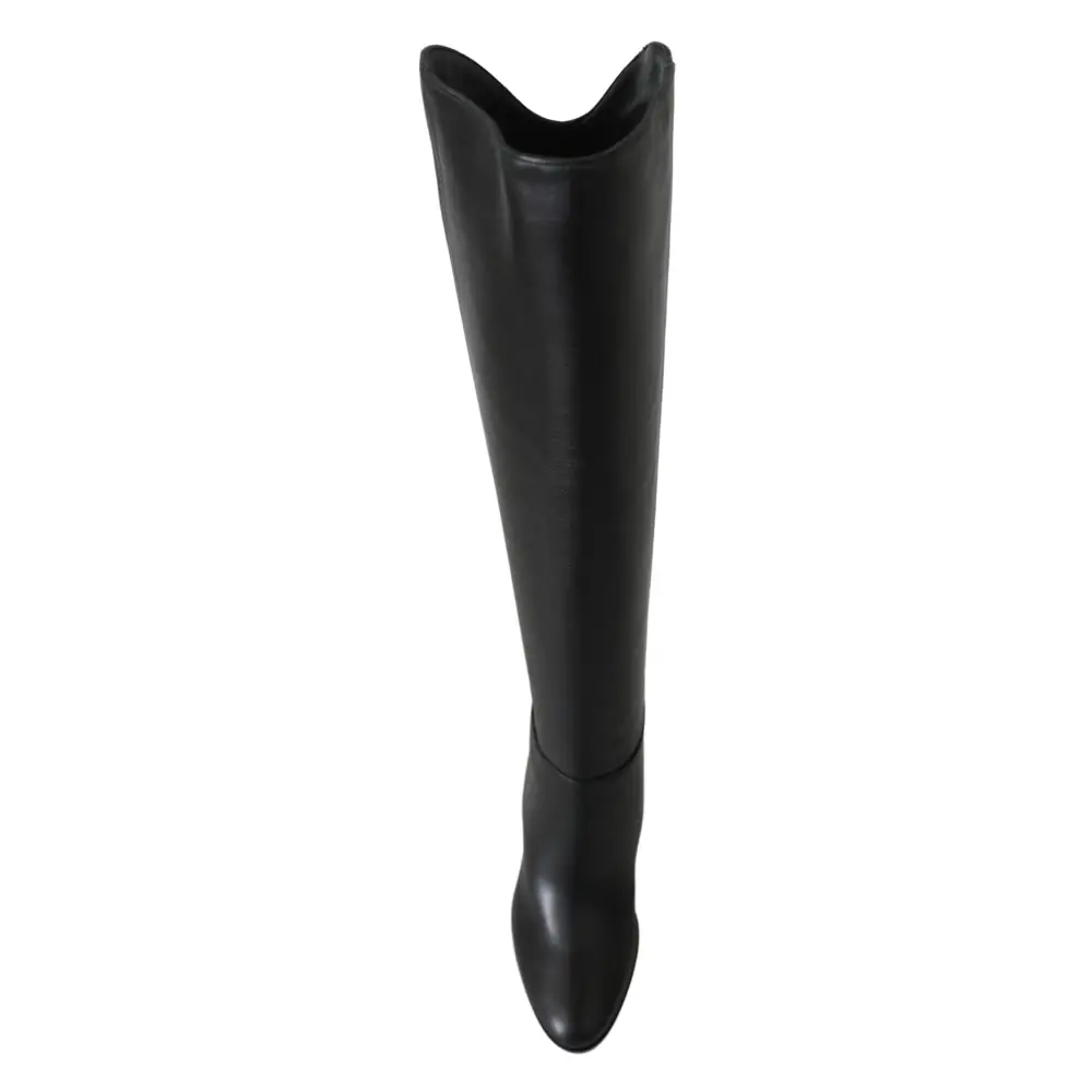 Jimmy Choo Elegante Stiefel mit Absatz aus schwarzem Kalbsleder - EU37/US6.5