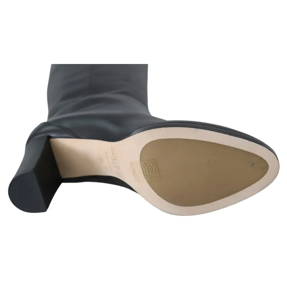 Jimmy Choo Elegante Stiefel mit Absatz aus schwarzem Kalbsleder - EU37/US6.5