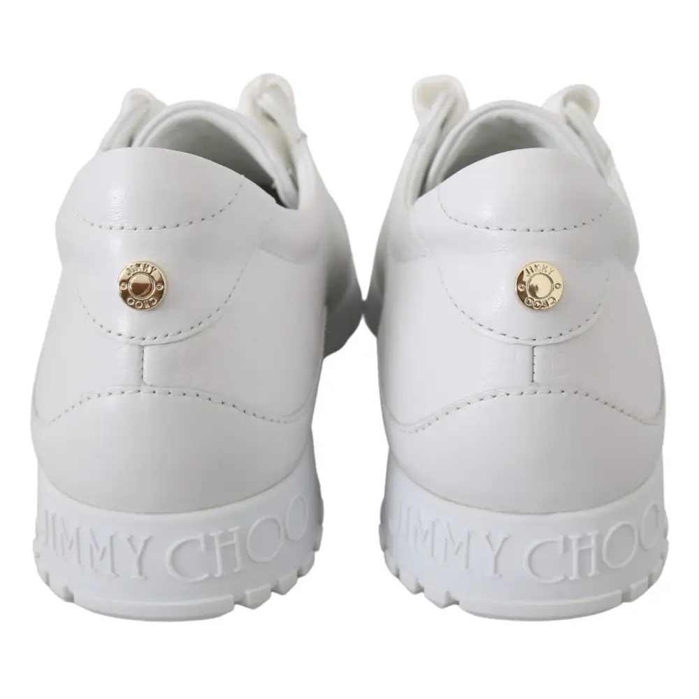 Jimmy Choo Elegante weiße Leder-Sneakers