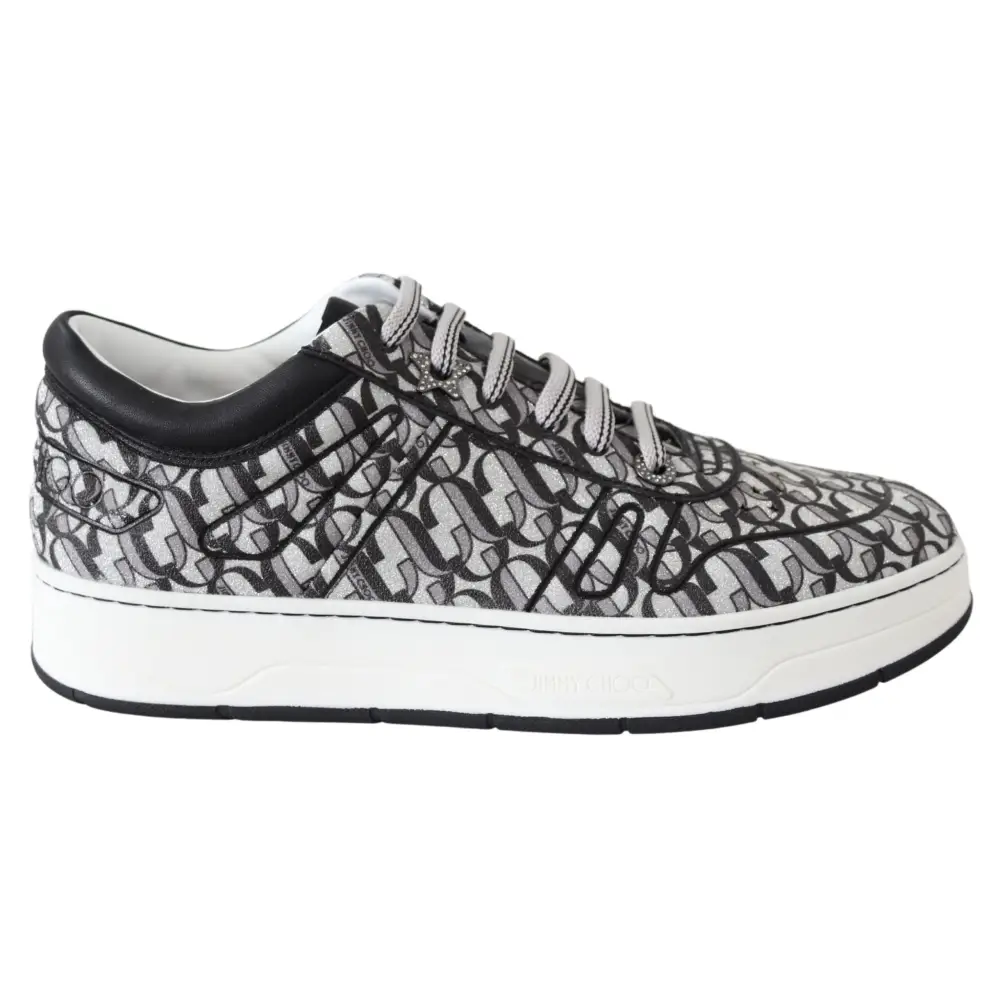 Jimmy Choo Glitzernde Slip-On Sneakers - Silber und Schwarz - EU39/US9