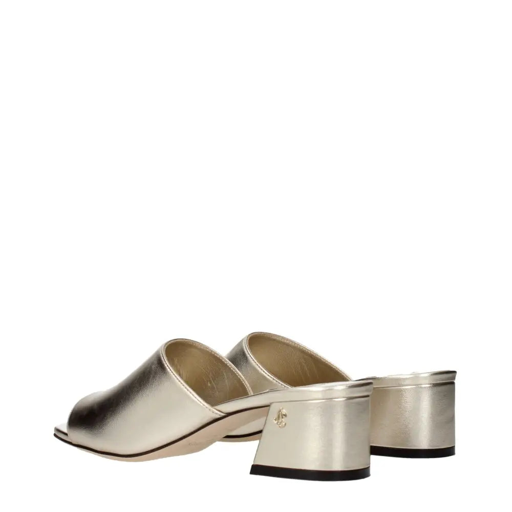 Jimmy Choo Goldene Leder-Plateau-Sandalen