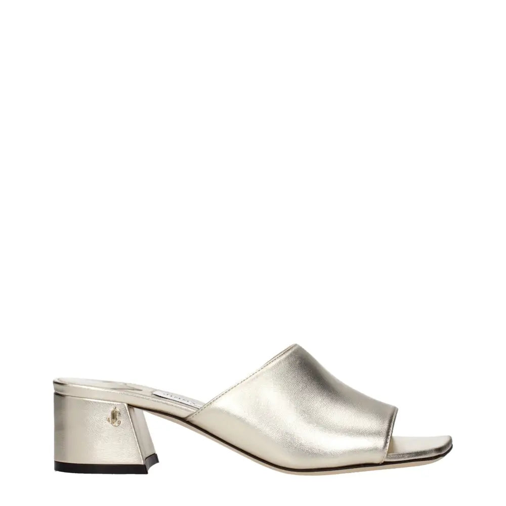 Jimmy Choo Goldene Leder-Plateau-Sandalen