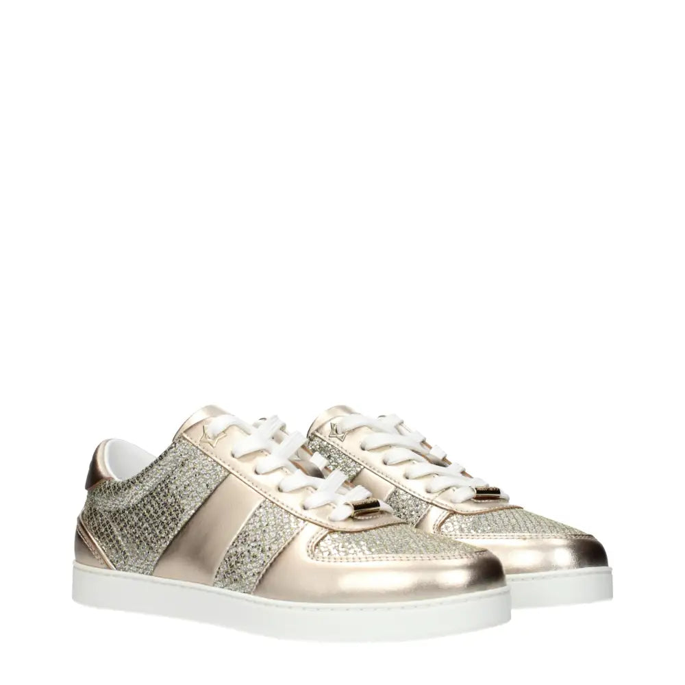 Jimmy Choo Goldene Leder-Sneaker