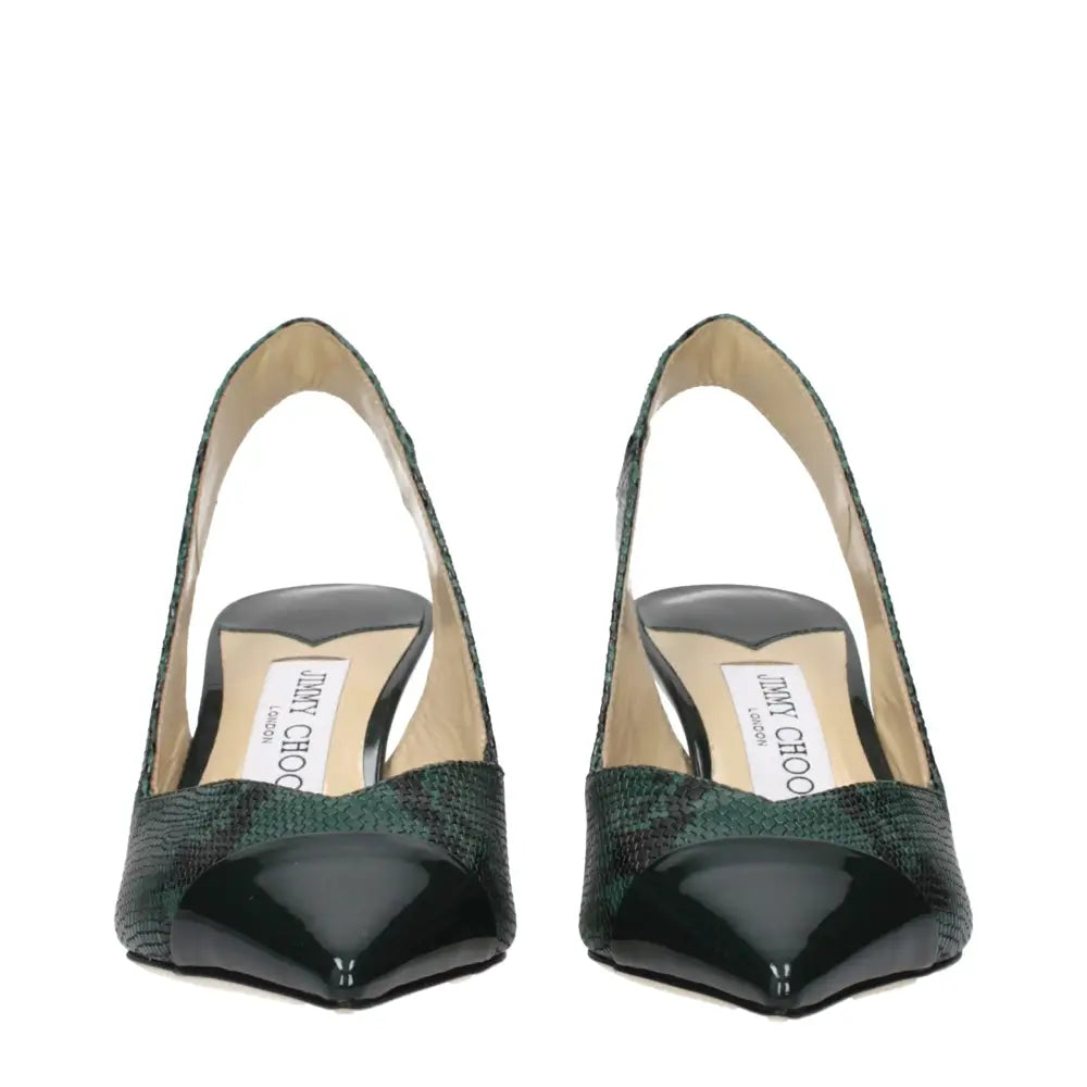 Jimmy Choo Grüne Lederpumps