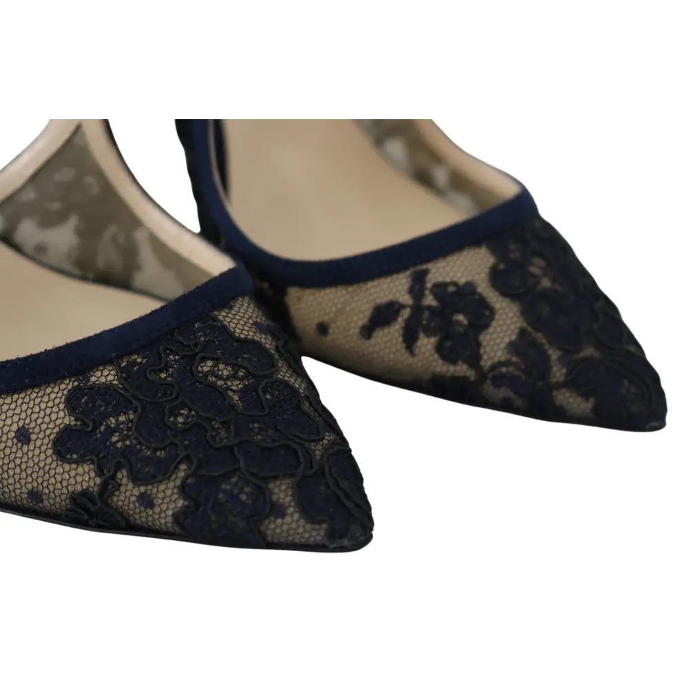 Jimmy Choo Marineblaue Lancer Leder Pumps Eleganz entfesselt - EU36.5/US6.5