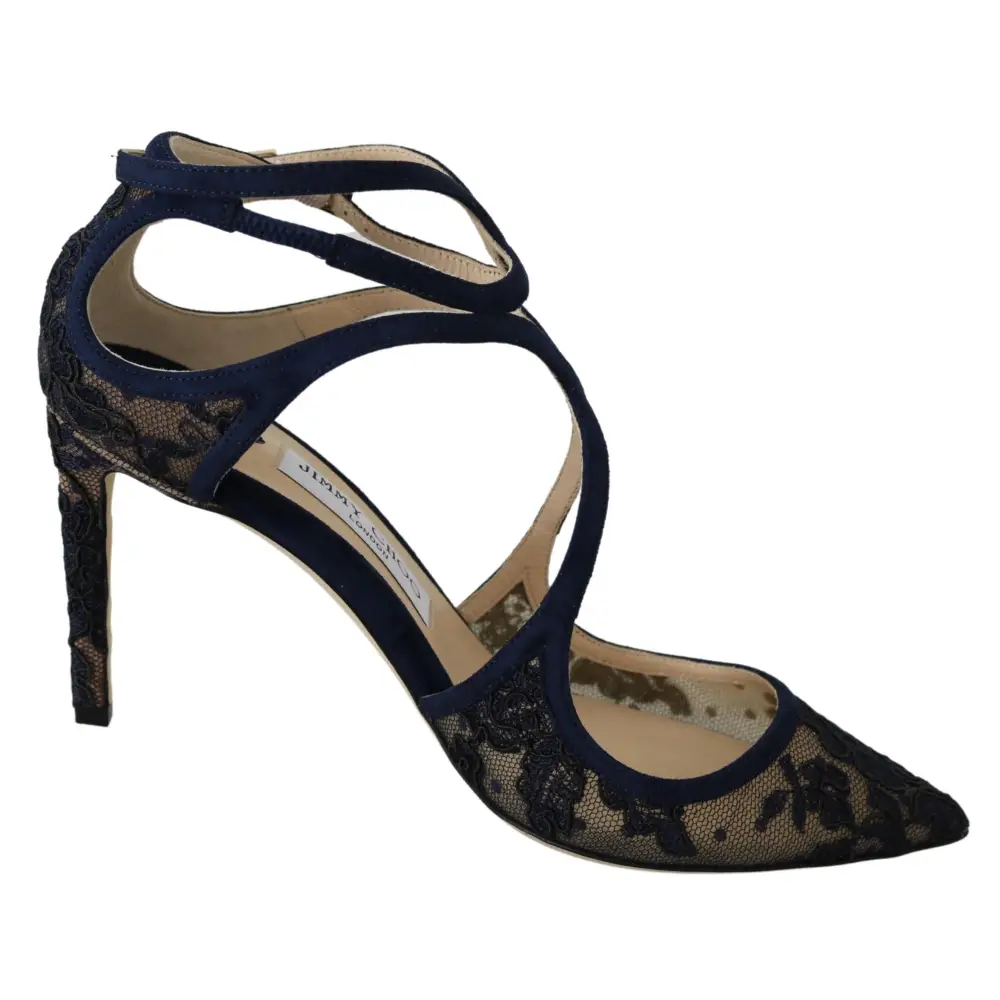 Jimmy Choo Marineblaue Lancer Leder Pumps Eleganz entfesselt - EU36.5/US6.5