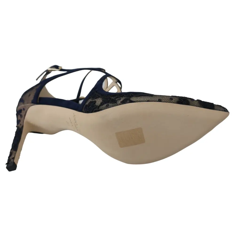 Jimmy Choo Marineblaue Lancer Leder Pumps Eleganz entfesselt - EU36.5/US6.5