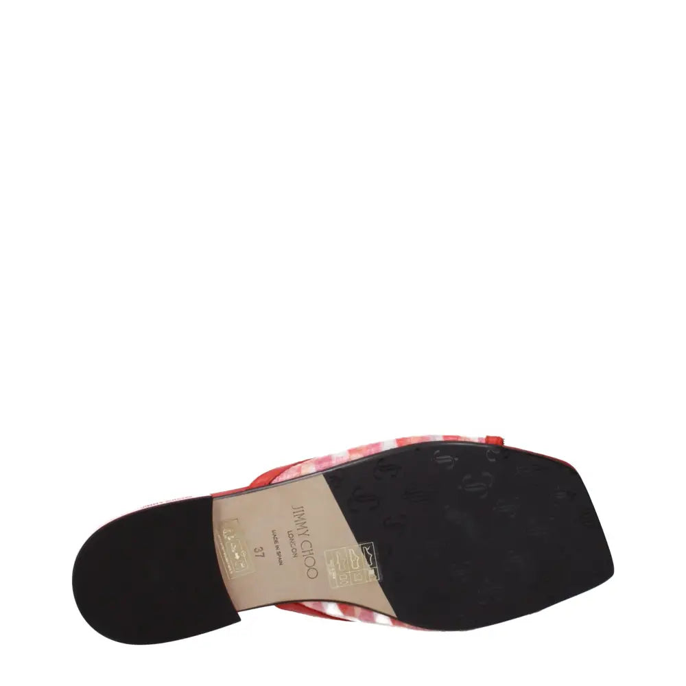 Jimmy Choo Orangefarbene Stoff-Hausschuhe