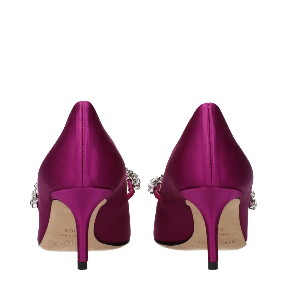 Jimmy Choo Pinke Satin Pumps mit mittlerem Absatz