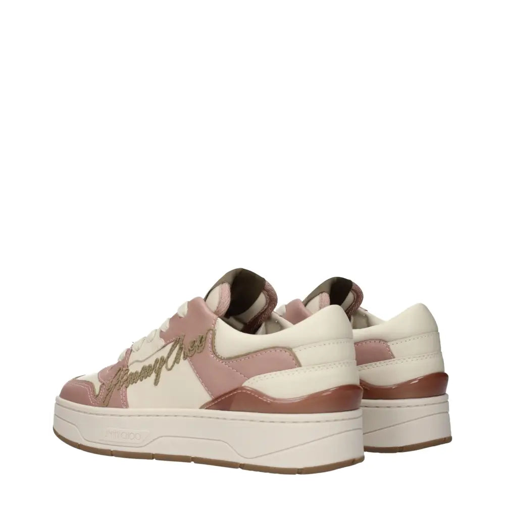Jimmy Choo Rosa Leder-Sneaker mit niedrigem Schaft