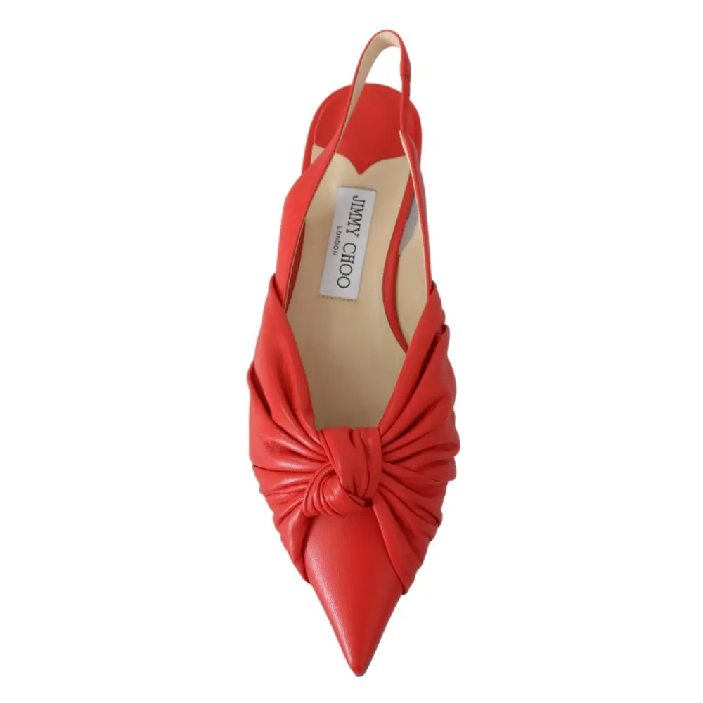 Jimmy Choo Schicke rote spitze Lederflats