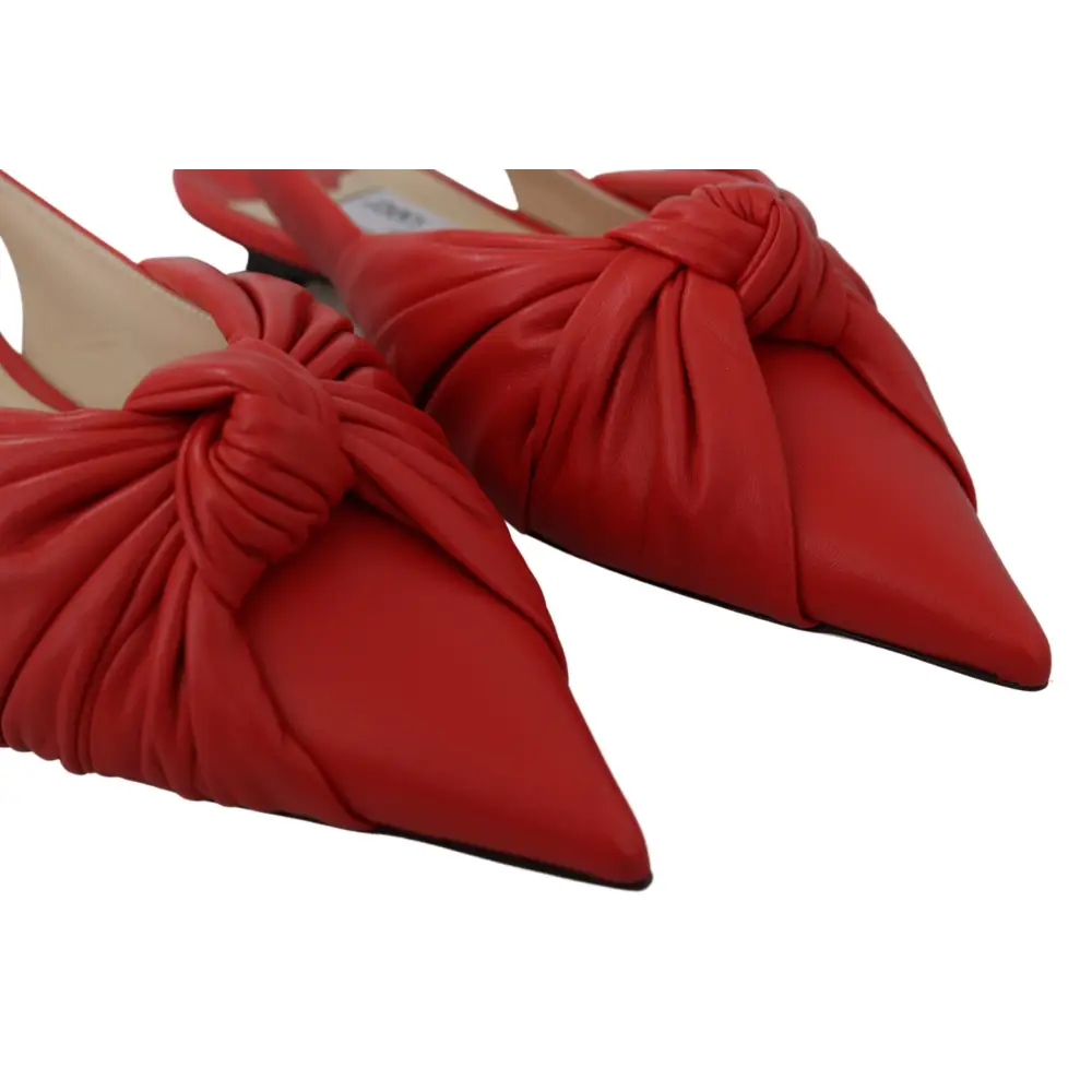 Jimmy Choo Schicke rote spitze Lederflats