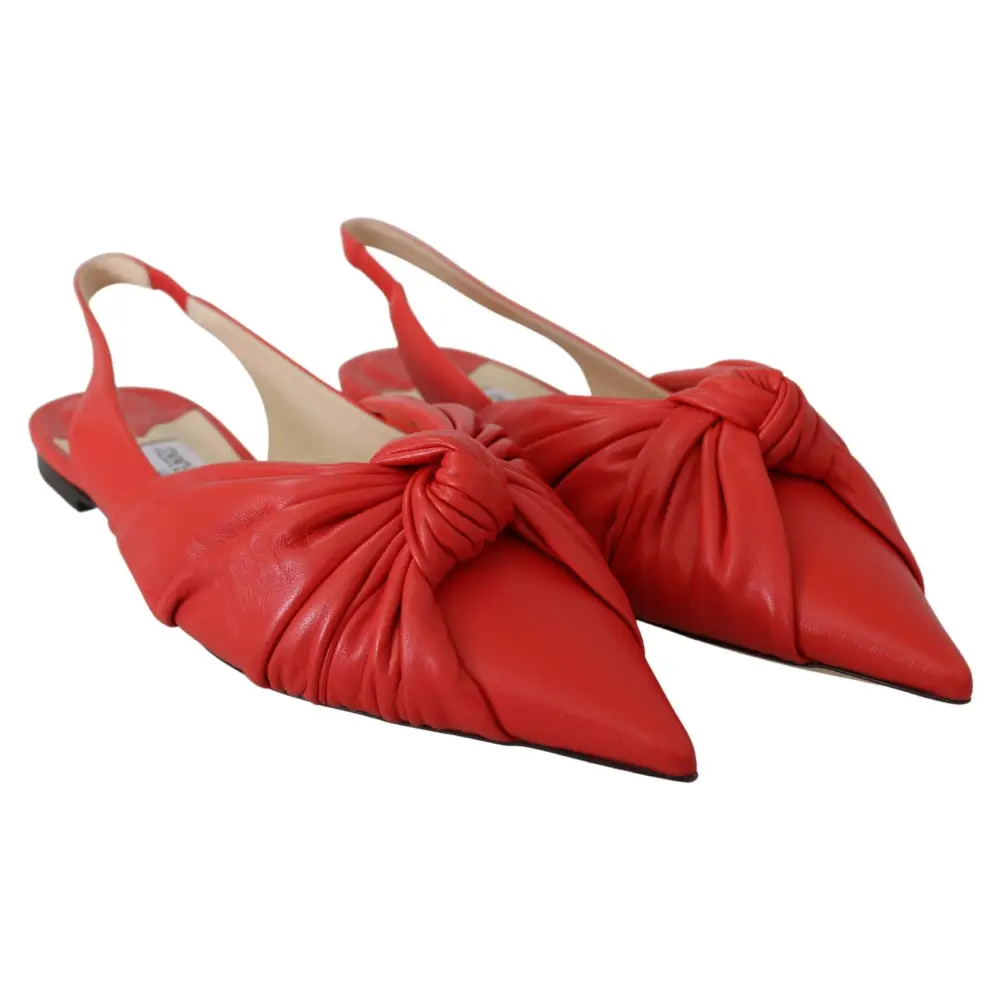 Jimmy Choo Schicke rote spitze Lederflats