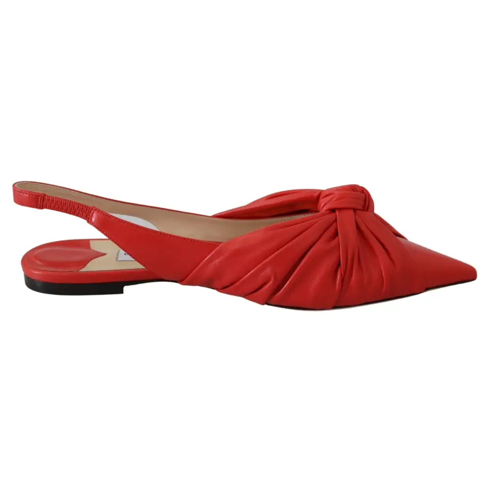 Jimmy Choo Schicke rote spitze Lederflats