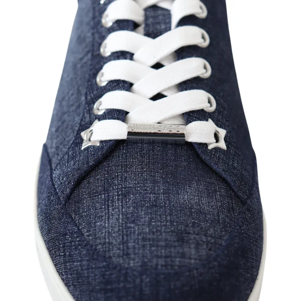 Jimmy Choo Schicke Slip-On Sneakers aus blauem Denim-Wildleder