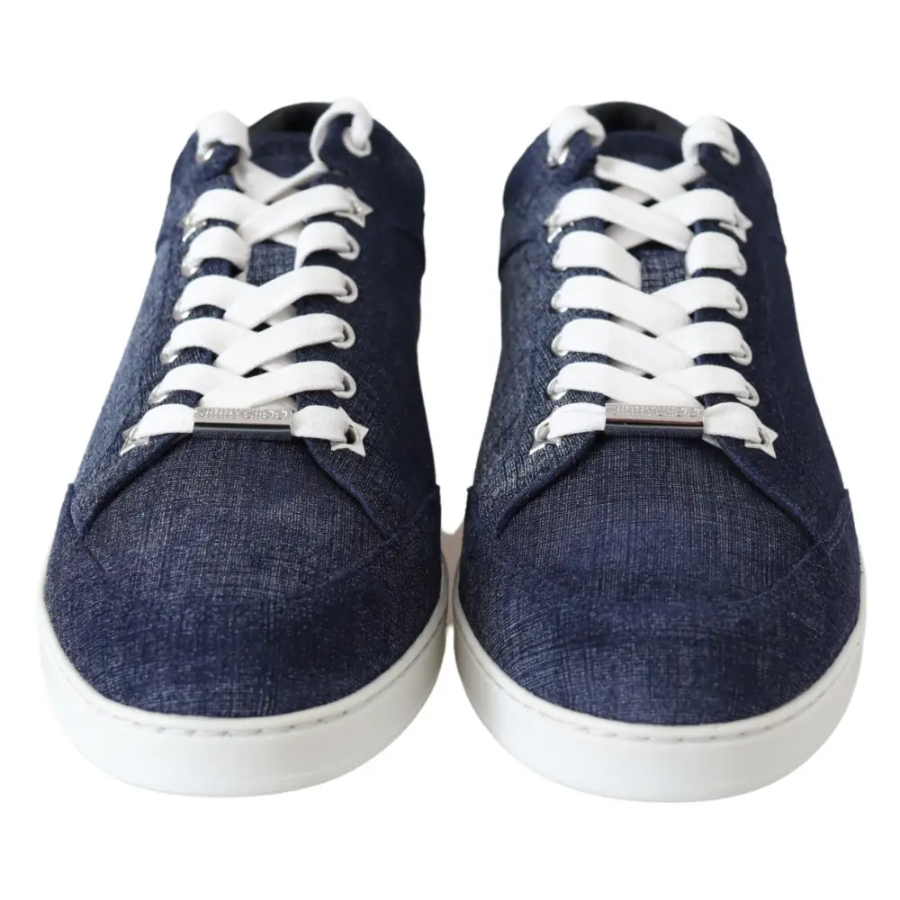 Jimmy Choo Schicke Slip-On Sneakers aus blauem Denim-Wildleder