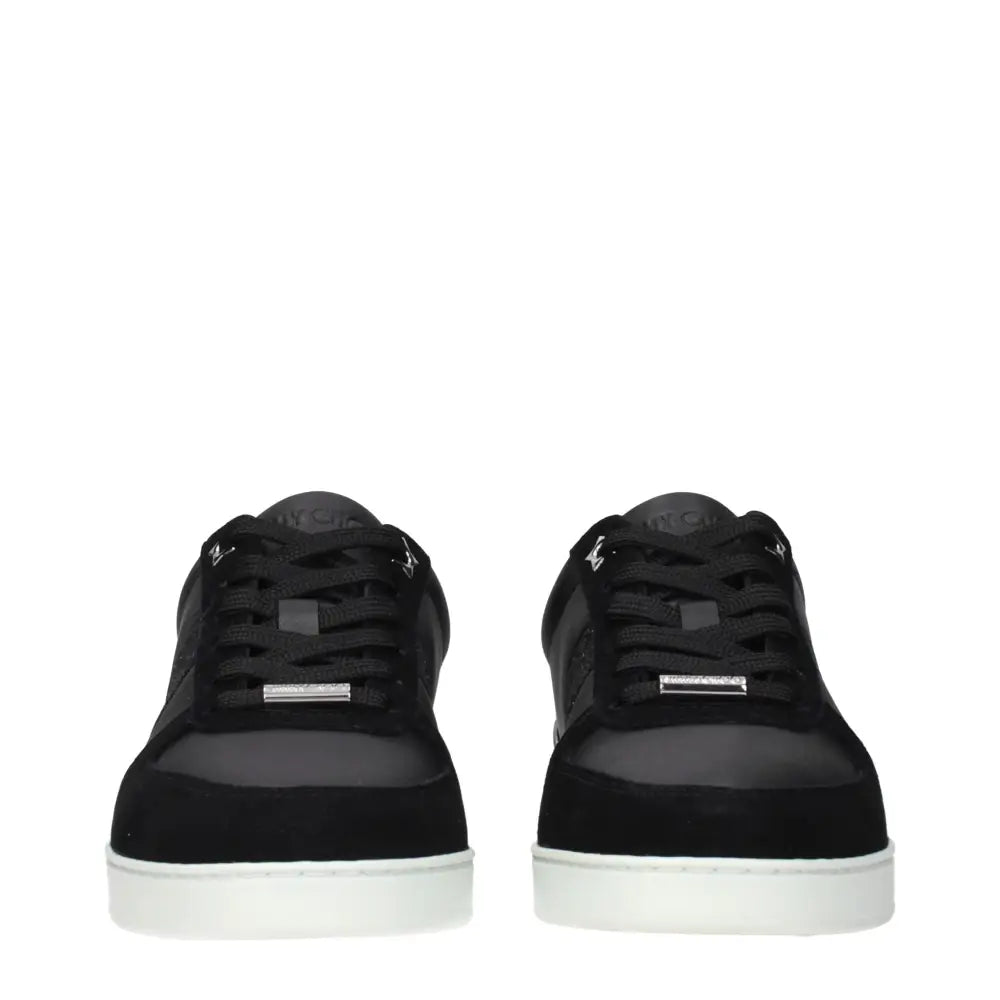 Jimmy Choo Schwarze Leder-Sneaker mit niedrigem Schaft