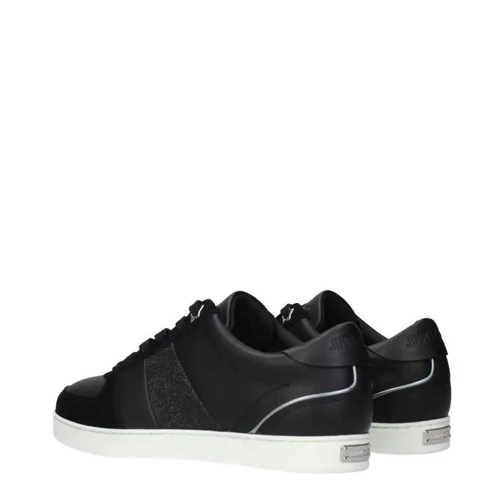 Jimmy Choo Schwarze Leder-Sneaker mit niedrigem Schaft