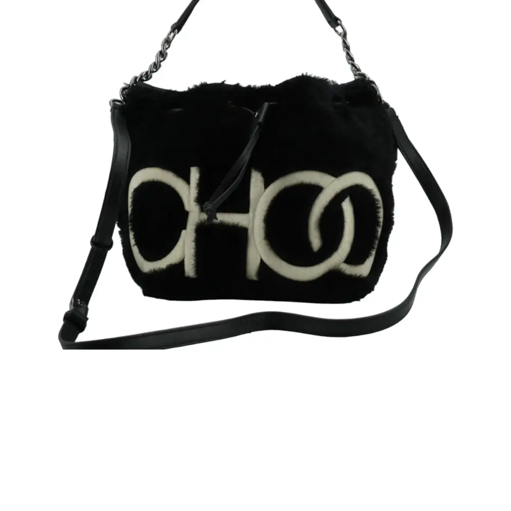 Jimmy Choo Schwarze Lederhand- und Umhängetasche