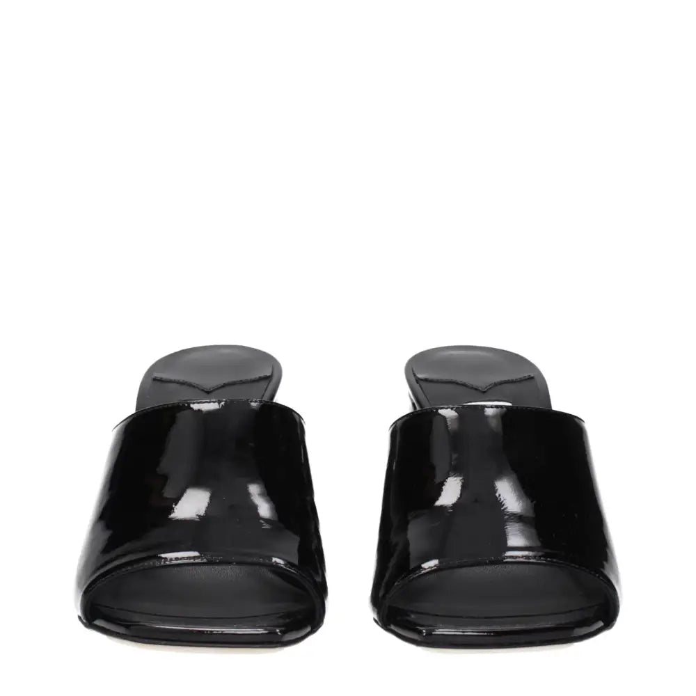 Jimmy Choo Schwarze Ledersandalen mit Plateau