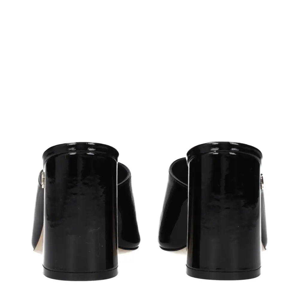 Jimmy Choo Schwarze Ledersandalen mit Plateau