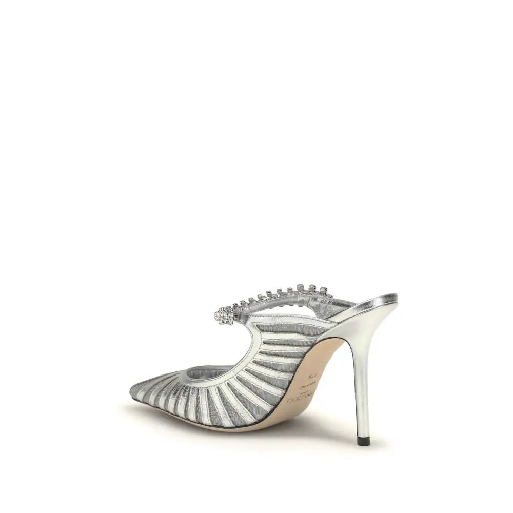 Jimmy Choo Silberne Lederpumps mit hohem Absatz - EU39/US9