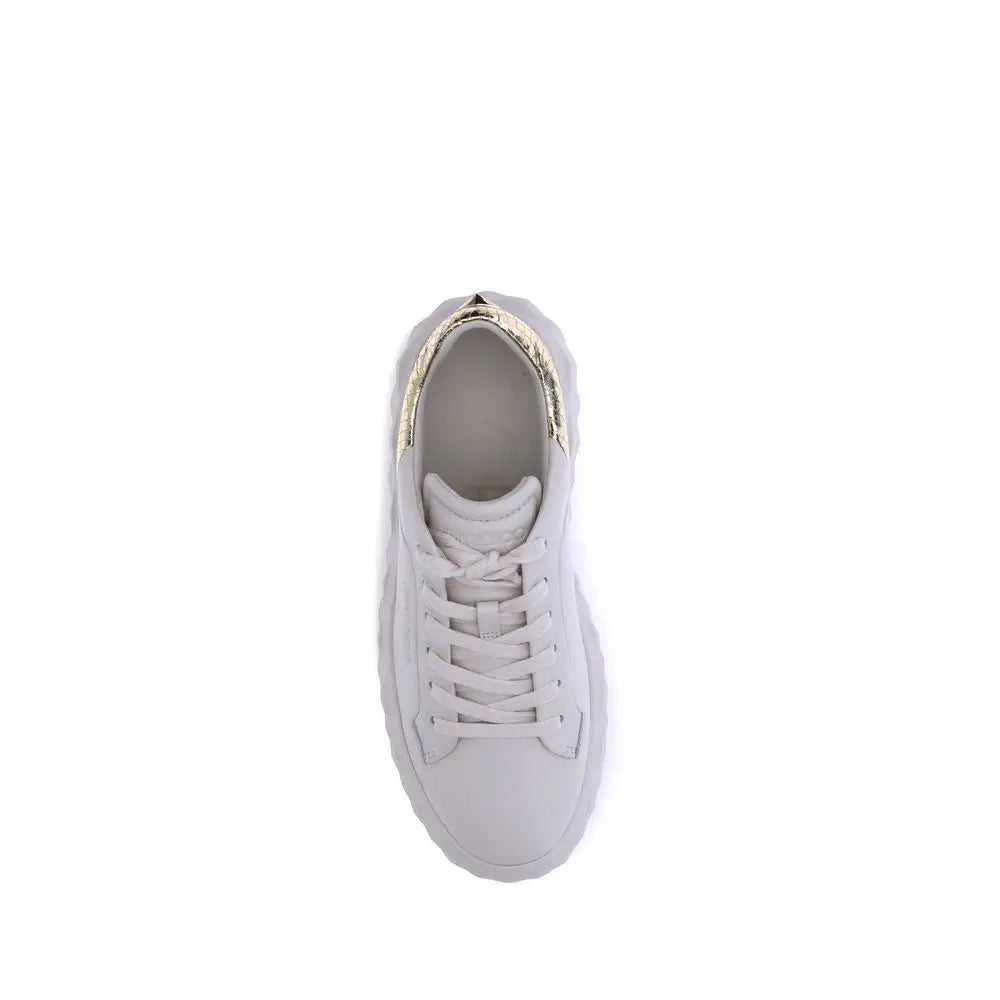 Jimmy Choo Weiße Kalbshaut Bos Taurus Chunky Sneakers