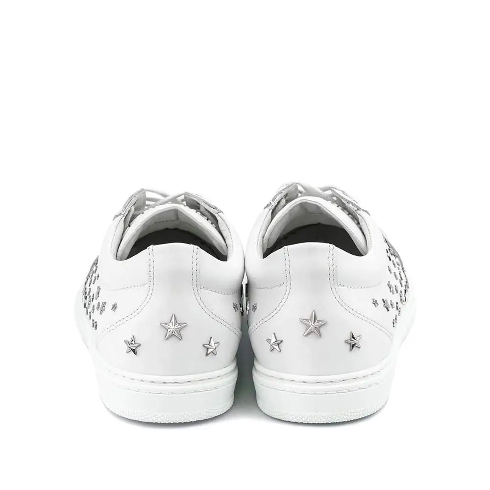 Jimmy Choo Weiße Kalbsleder Low-Top-Sneaker - EU39.5/US6.5
