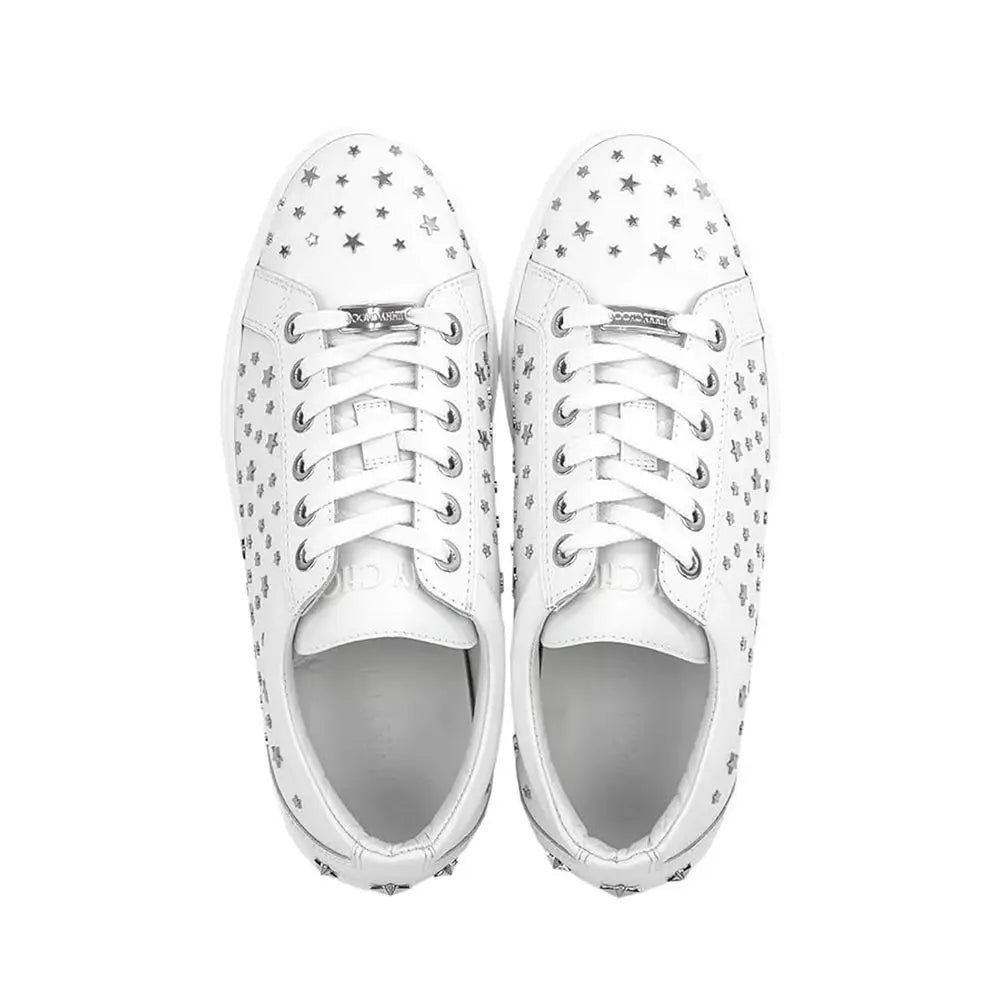 Jimmy Choo Weiße Kalbsleder Low-Top-Sneaker - EU39.5/US6.5