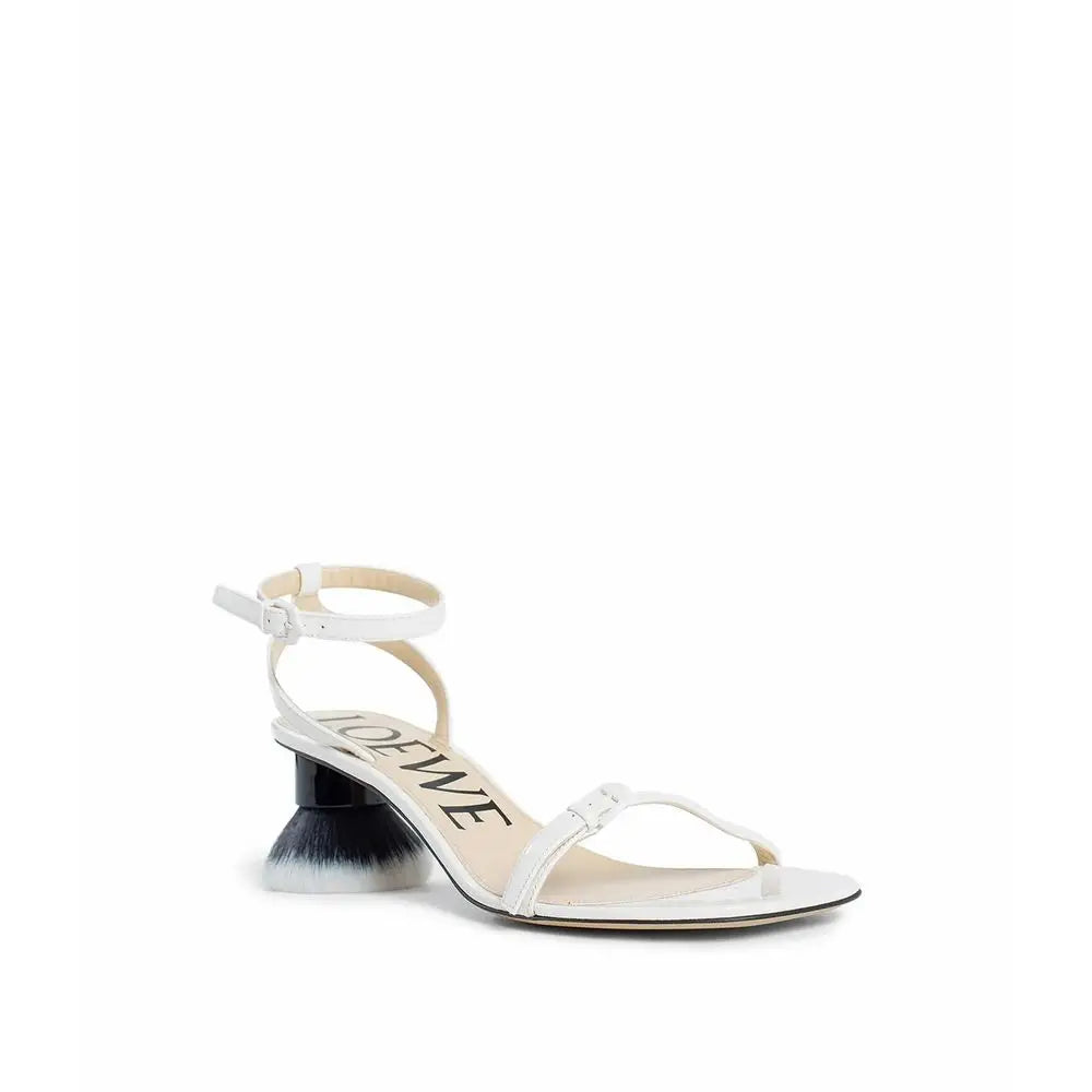 Loewe Weiße Plateau-Sandalen aus Lammleder